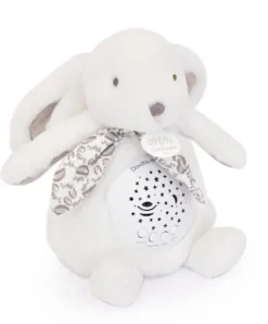 Doudou et Compagnie Veilleuse Lapin Musicale Projection mur avec chansons Douces - Blanc> Veilleuses
