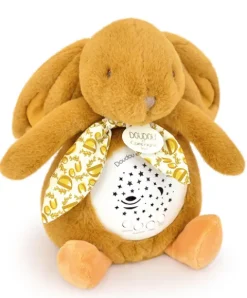 Doudou et Compagnie Veilleuse Lapin Musicale Projection mur avec chansons Douces - Jaune moutarde> Veilleuses