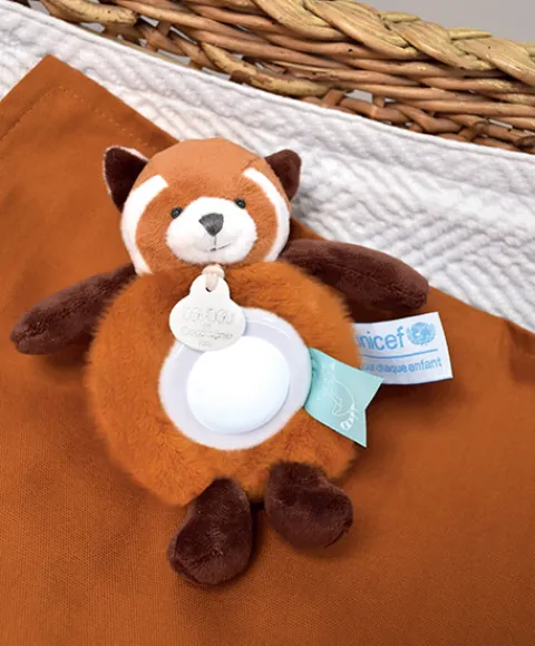 Doudou et Compagnie Veilleuse peluche panda roux - 15 cm - Unicef> Veilleuses