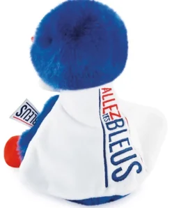 Doudou et Compagnie Allez les Bleus - Peluche poussin bleu Cocorico avec cape supporter - 20 cm