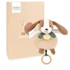 Doudou et Compagnie Boite a musique bebe - Chien marron et vert - 20 cm