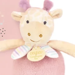 Doudou et Compagnie Boite a musique bebe - Girafe rose - 20 cm