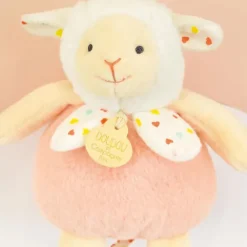 Doudou et Compagnie Boite a musique bebe - Mouton orange clair - 20 cm