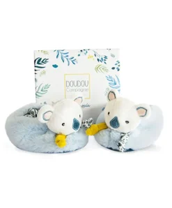 Doudou et Compagnie Chaussons bébé avec hochets Yoca le koala - 0/6 mois