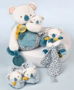 Doudou et Compagnie Chaussons bébé avec hochets Yoca le koala - 0/6 mois