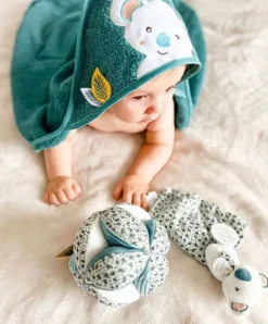 Doudou et Compagnie Coffret cadeau cape de bain et Doudou Yoca le koala - 80 x 80 cm