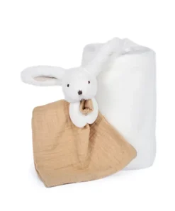 Doudou et Compagnie Coffret cadeau naissance plaid et Doudou Lapin Happy Wild - 70 x 100 cm