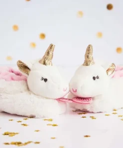 Doudou et Compagnie Coffret cadeau naissance chaussons bébé Licorne avec hochet - 0/6 mois