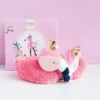 Doudou et Compagnie Coffret chaussons Bébé - Flamant rose 0-6 Mois