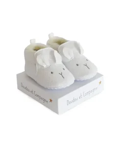 Doudou et Compagnie Coffret chaussons Bébé blancs - 0/6 mois