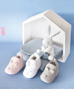 Doudou et Compagnie Coffret chaussons Bébé blancs - 0/6 mois
