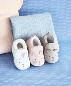 Doudou et Compagnie Coffret chaussons Bébé gris - 0/6 mois