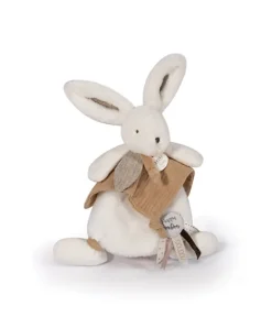 Doudou et Compagnie Coffret Doudou plat Lapin beige - Happy Wild - 25 cm