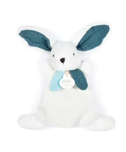 Doudou et Compagnie Coffret Mini Doudou Lapin bleu - Happy Pop - 17 cm