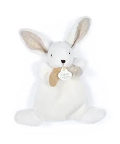 Doudou et Compagnie Coffret Mini Doudou plat Lapin beige - Happy Wild - 17 cm