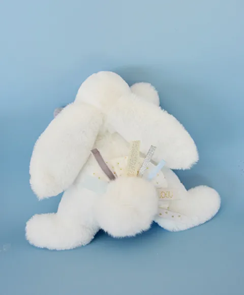 Doudou et Compagnie Coffret Pantin Lapin bleu - Happy Glossy - 25 cm