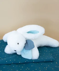 Doudou et Compagnie Coffret Pantin Lapin bleu - Happy Pop - 25 cm