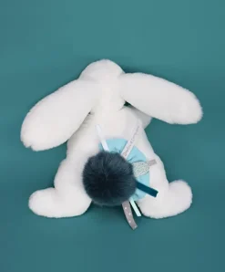 Doudou et Compagnie Coffret Pantin Lapin bleu - Happy Pop - 25 cm
