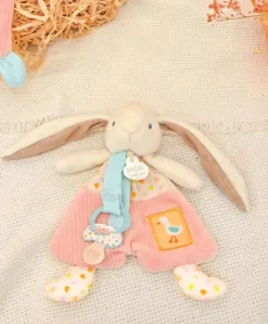 Doudou et Compagnie Doudou attache-sucette - LAPIN CIBOULETTE - 19 cm