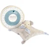 Doudou et Compagnie Doudou carré plat chien bleu en coton BIO - 25 cm