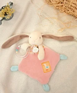 Doudou et Compagnie Doudou hochet bebe lapin rose - LAPIN CIBOULETTE - 21 cm