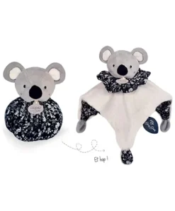 Doudou et Compagnie Doudou Koala gris - Cocon - Balle d'éveil - 3 EN 1 - 25 cm