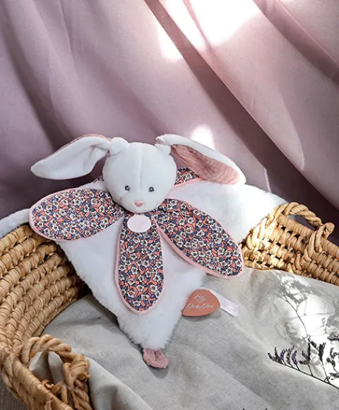 Doudou et Compagnie Doudou LAPIN blanc avec pétales - BOH'AIME -