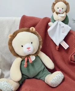 Doudou et Compagnie Doudou Lion beige et vert - 30 cm