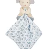 Doudou et Compagnie Doudou mouchoir chien bleu en coton BIO -15 cm