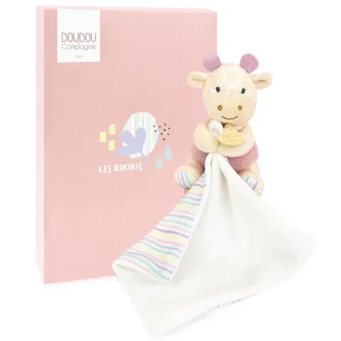 Doudou et Compagnie Doudou mouchoir Girafe rose - 11 cm