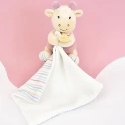 Doudou et Compagnie Doudou mouchoir Girafe rose - 11 cm