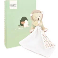 Doudou et Compagnie Doudou mouchoir hérisson vert et marron - 11 cm