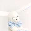 Doudou et Compagnie Doudou mouchoir lapin bleu - 10 cm - Boite fleur