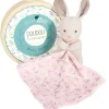 Doudou et Compagnie Doudou mouchoir lapin rose en coton BIO - 15 cm