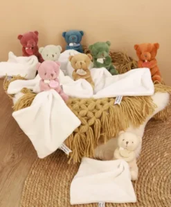 Doudou et Compagnie Doudou mouchoir- Mon petit ourson - Rose - 10 cm