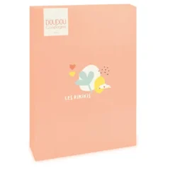 Doudou et Compagnie Doudou mouchoir mouton blanc et orange - 11 cm