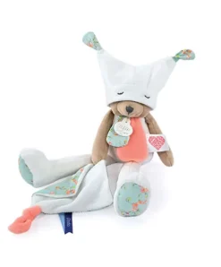 Doudou et Compagnie Doudou ours mouchoir 3 histoires - Blanc