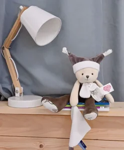 Doudou et Compagnie Doudou ours mouchoir 3 histoires - Marron