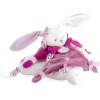 Doudou et Compagnie Doudou plat Cerise le lapin Rose - 27 cm