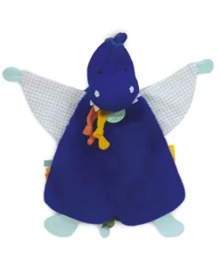 Doudou et Compagnie Doudou plat dinosaure bleu Sashou - 25 cm