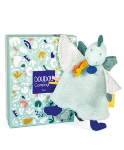 Doudou et Compagnie Doudou plat dinosaure vert Filou - 25 cm
