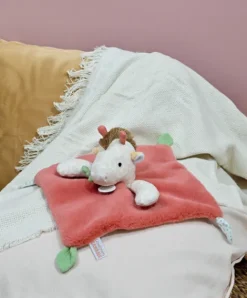 Doudou et Compagnie Doudou plat girafe beige et rouge -25 cm