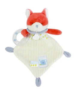 Doudou et Compagnie Doudou plat hochet billes - Renard Romarin - 21 cm