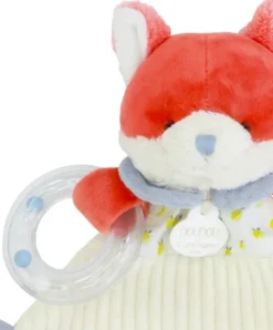 Doudou et Compagnie Doudou plat hochet billes - Renard Romarin - 21 cm