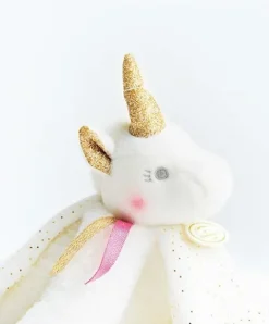 Doudou et Compagnie Doudou plat Licorne blanche - 22 cm
