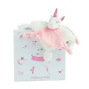 Doudou et Compagnie Doudou plat Licorne rose - 22 cm