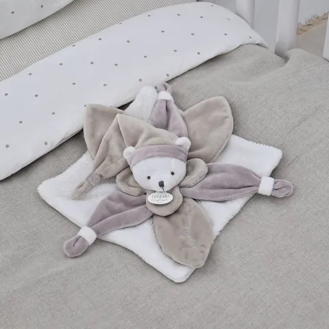 Doudou et Compagnie Doudou plat Ours Collector taupe - 24 cm