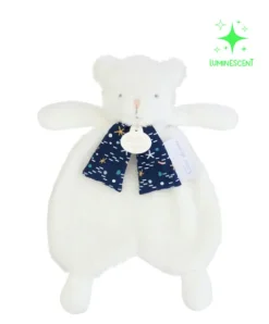 Doudou et Compagnie Doudou plat Ours Luminescent - 26 cm - Clair de Lune