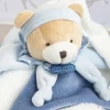 Doudou et Compagnie Doudou plat ours Petit chou - Bleu - 27 cm