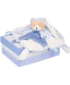 Doudou et Compagnie Doudou plat ours Petit chou - Bleu - 27 cm